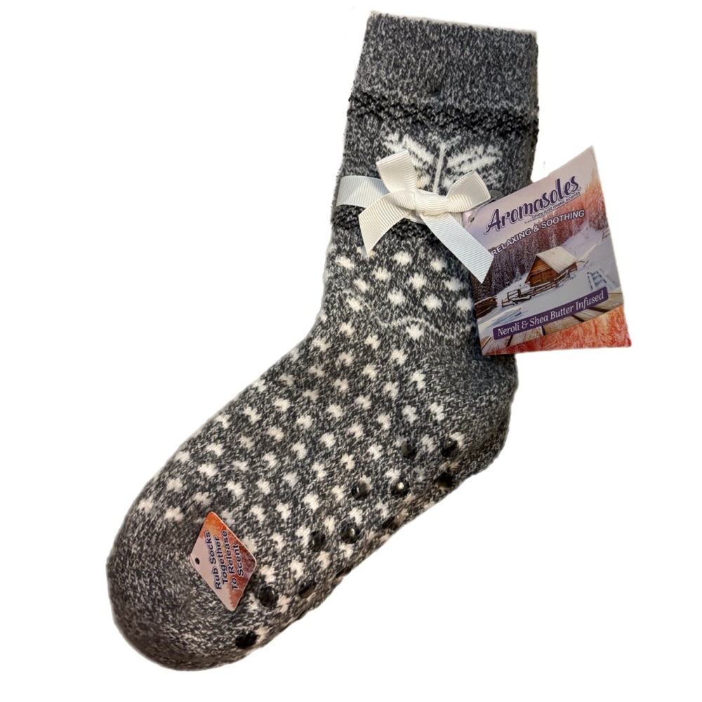 Gray and White Aromasoles Women’s Socks